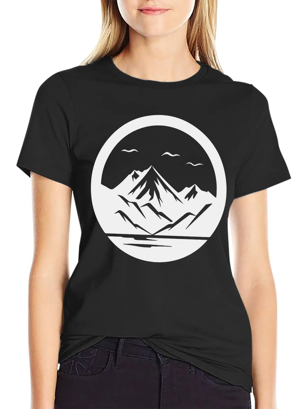 Mountain Logo Essential Cotton Tee For Daily Outfits – Unisex Style