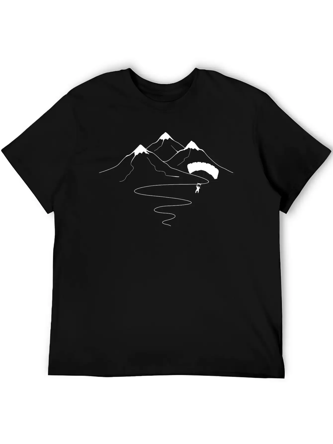 Mountain Trail Curves And Paragliding - (B) Essential Unisex Summer Tee – Soft Cotton Casual Fit