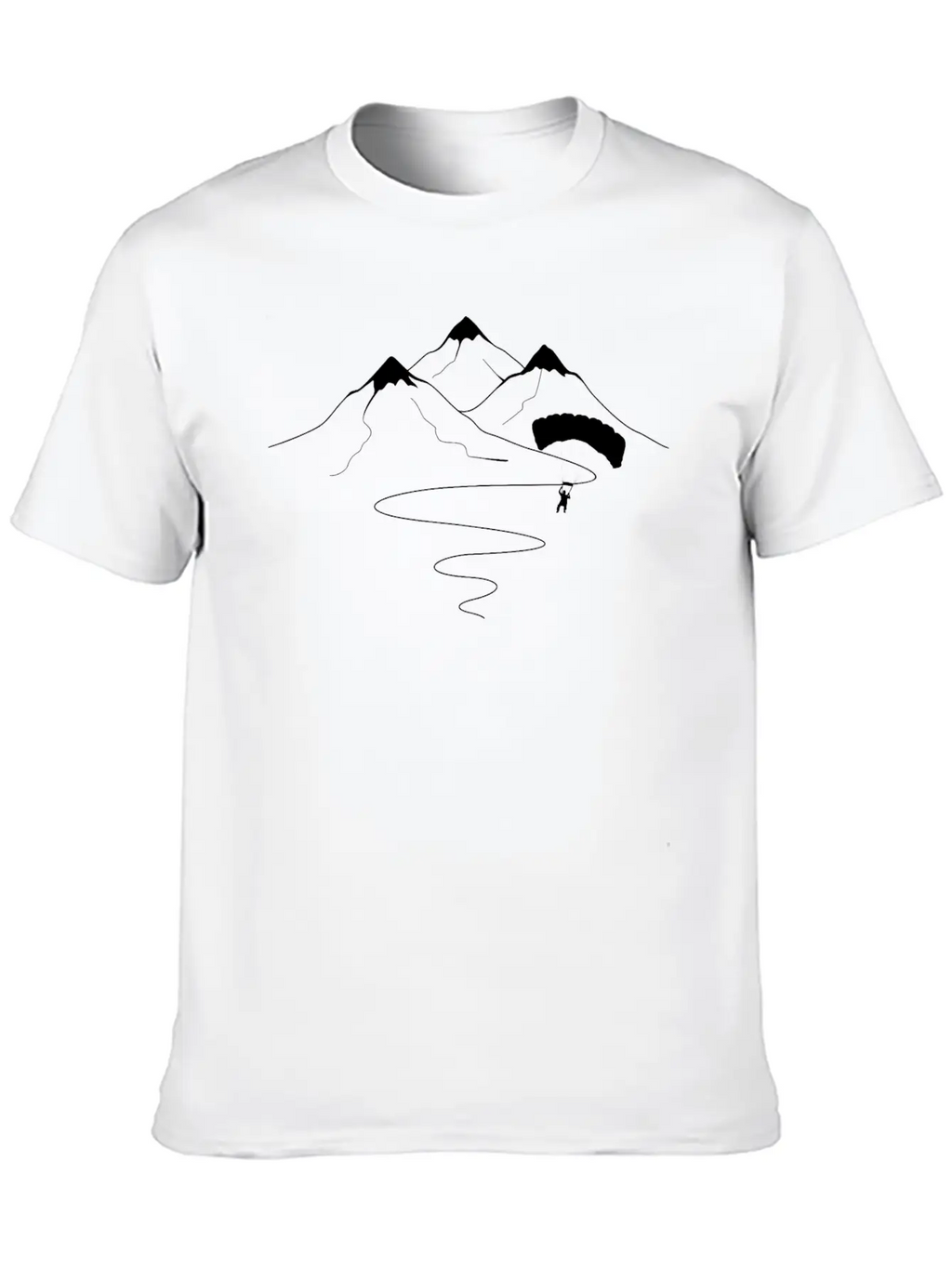 Mountain Trail Curves And Paragliding - (B) Essential Unisex Summer Tee – Soft Cotton Casual Fit