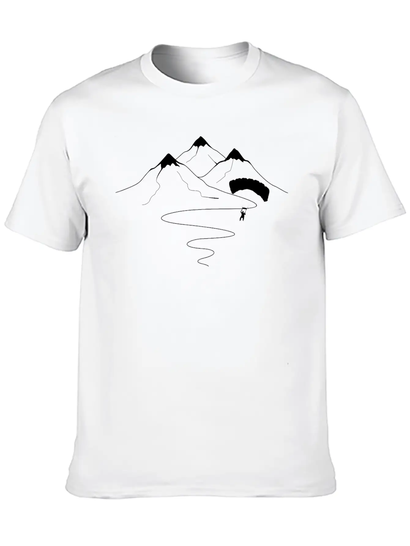 Mountain Trail Curves And Paragliding - (B) Essential Unisex Summer Tee – Soft Cotton Casual Fit