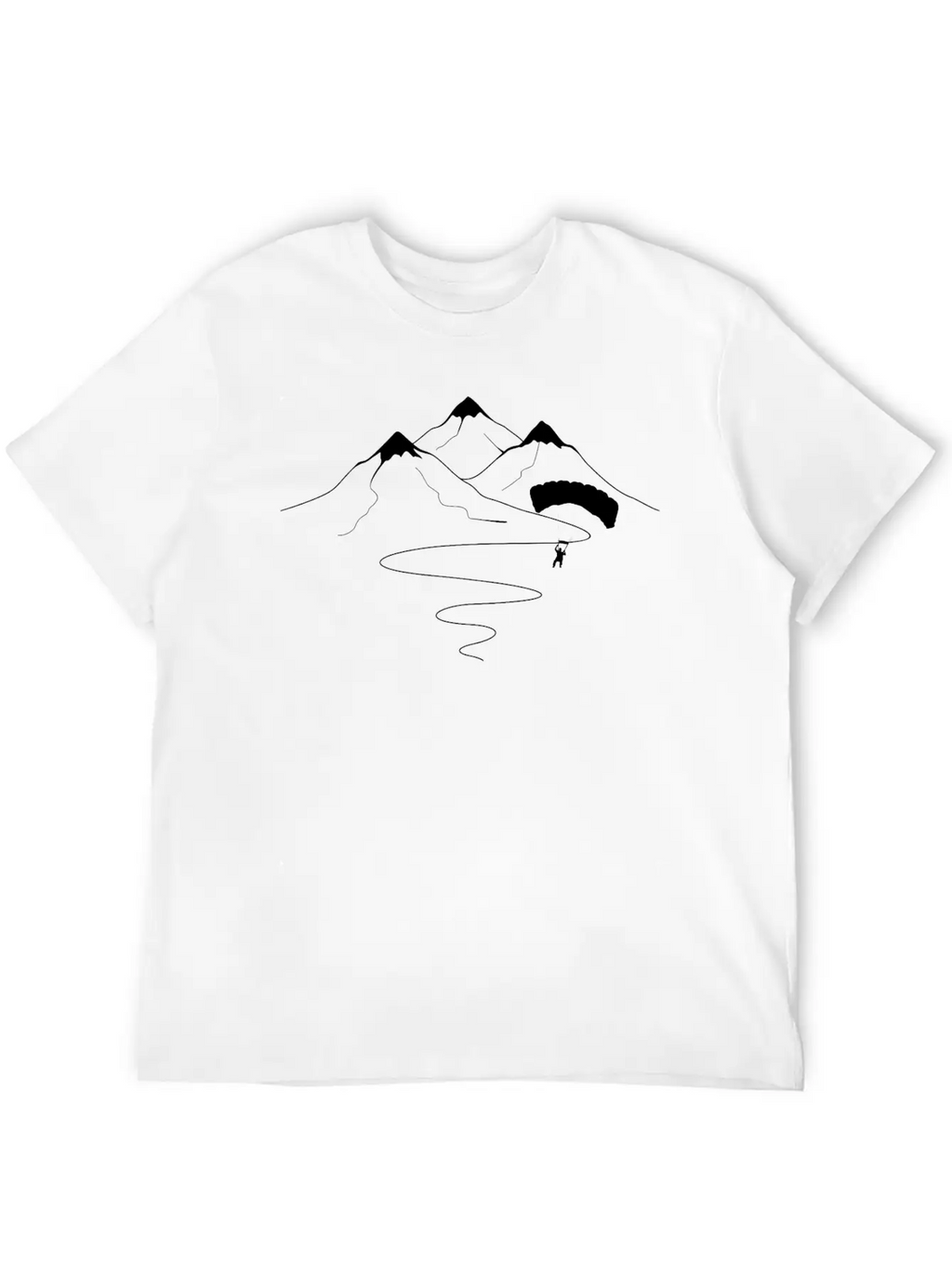 Mountain Trail Curves And Paragliding - (B) Essential Unisex Summer Tee – Soft Cotton Casual Fit