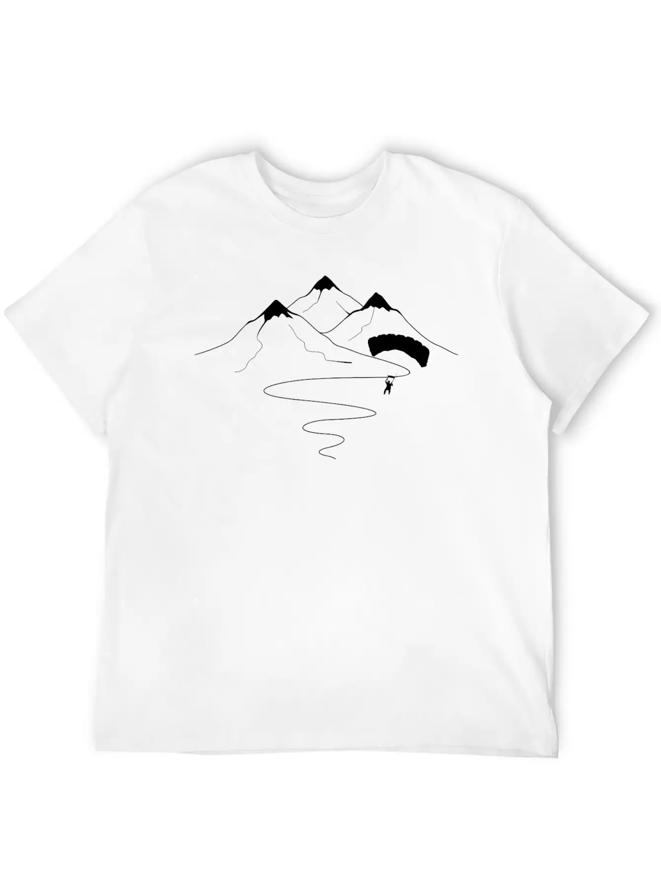 Mountain Trail Curves And Paragliding - (B) Essential Unisex Summer Tee – Soft Cotton Casual Fit