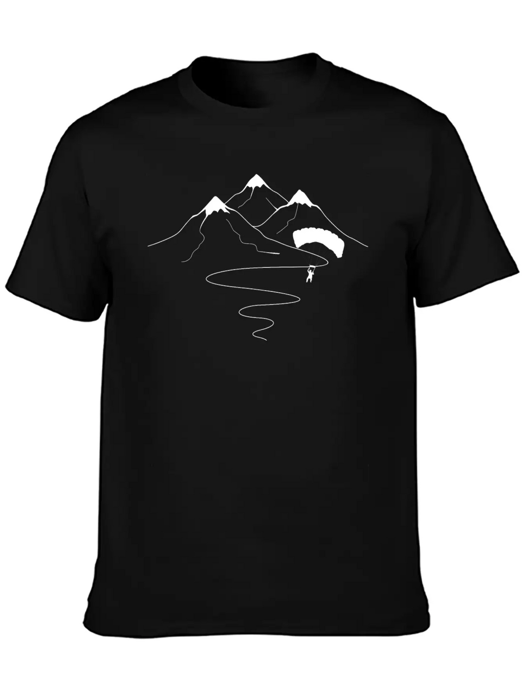 Mountain Trail Curves And Paragliding - (B) Essential Unisex Summer Tee – Soft Cotton Casual Fit