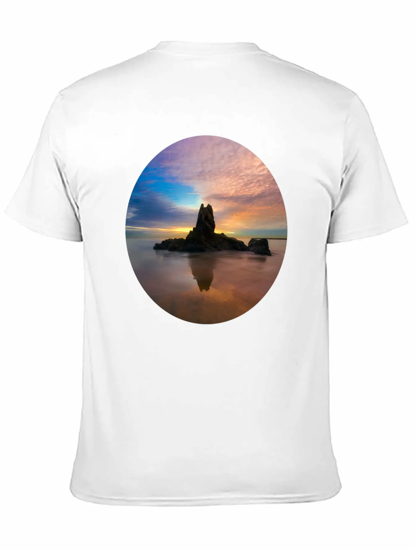 Mountain Water Sunset Basic Graphic T-Shirt – Daily Comfort In Soft Cotton