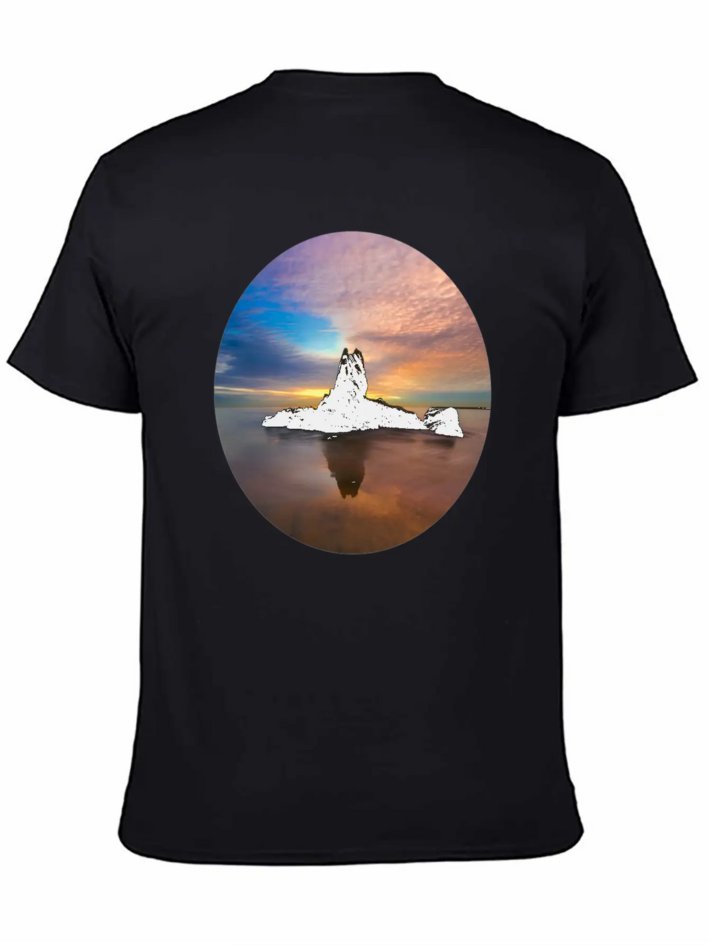 Mountain Water Sunset Basic Graphic T-Shirt – Daily Comfort In Soft Cotton