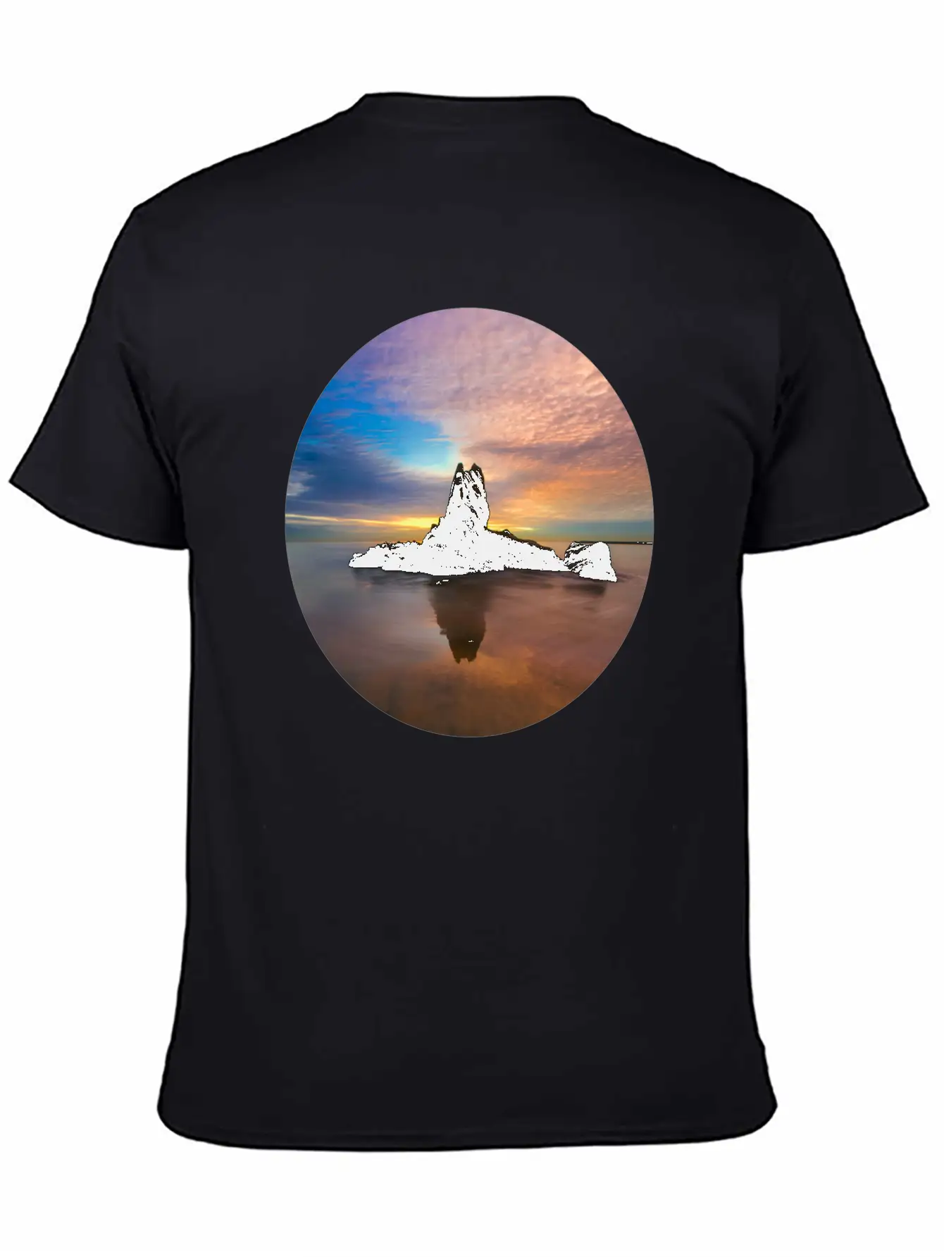 Mountain Water Sunset Basic Graphic T-Shirt – Daily Comfort In Soft Cotton