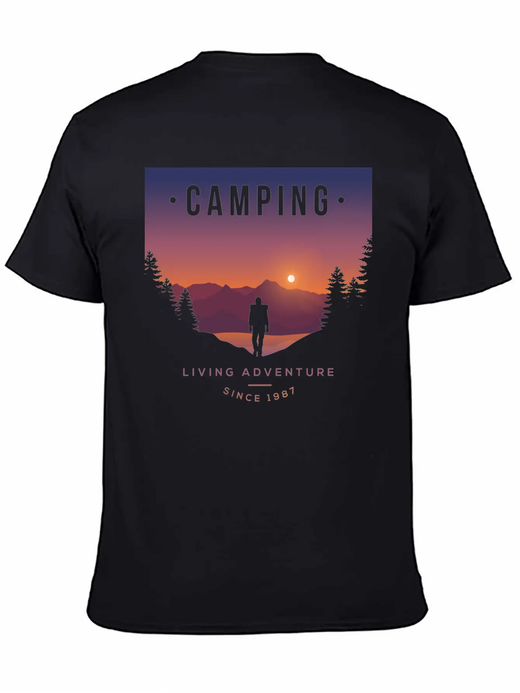 Mountains, Camping, Living Adventure Classic Cotton Tee – Unisex Comfort For Any Season