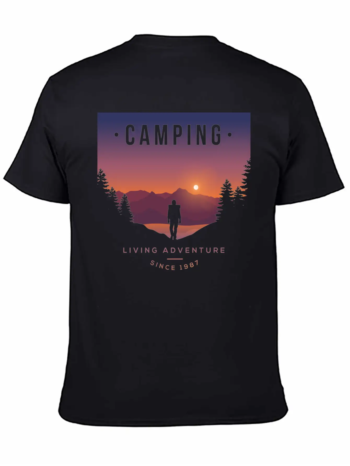 Mountains, Camping, Living Adventure Classic Cotton Tee – Unisex Comfort For Any Season