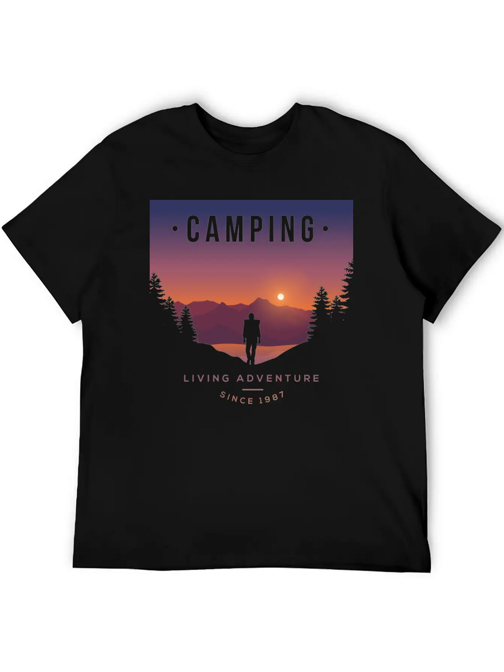 Mountains, Camping, Living Adventure Classic Cotton Tee – Unisex Comfort For Any Season