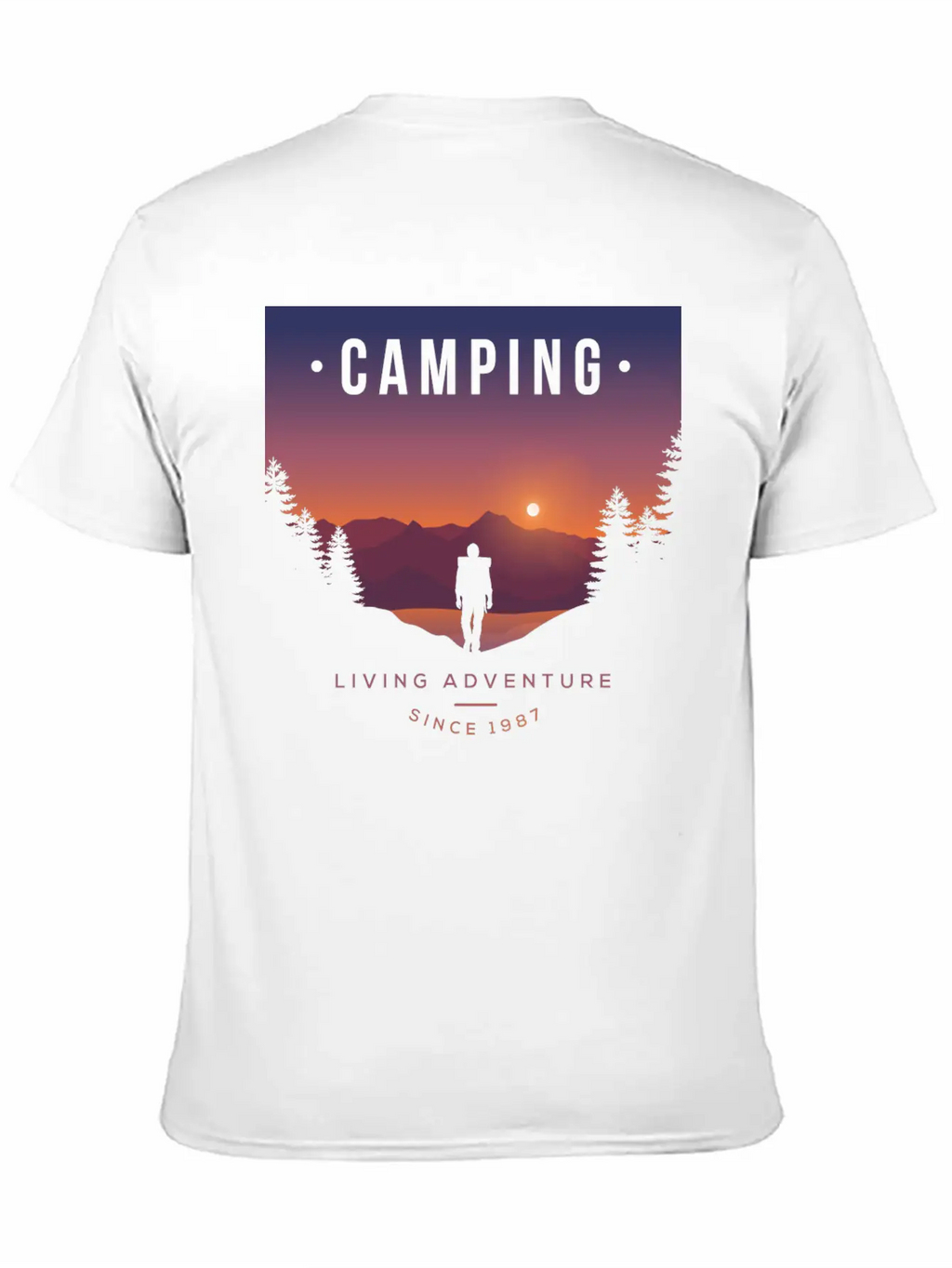 Mountains, Camping, Living Adventure Classic Cotton Tee – Unisex Comfort For Any Season