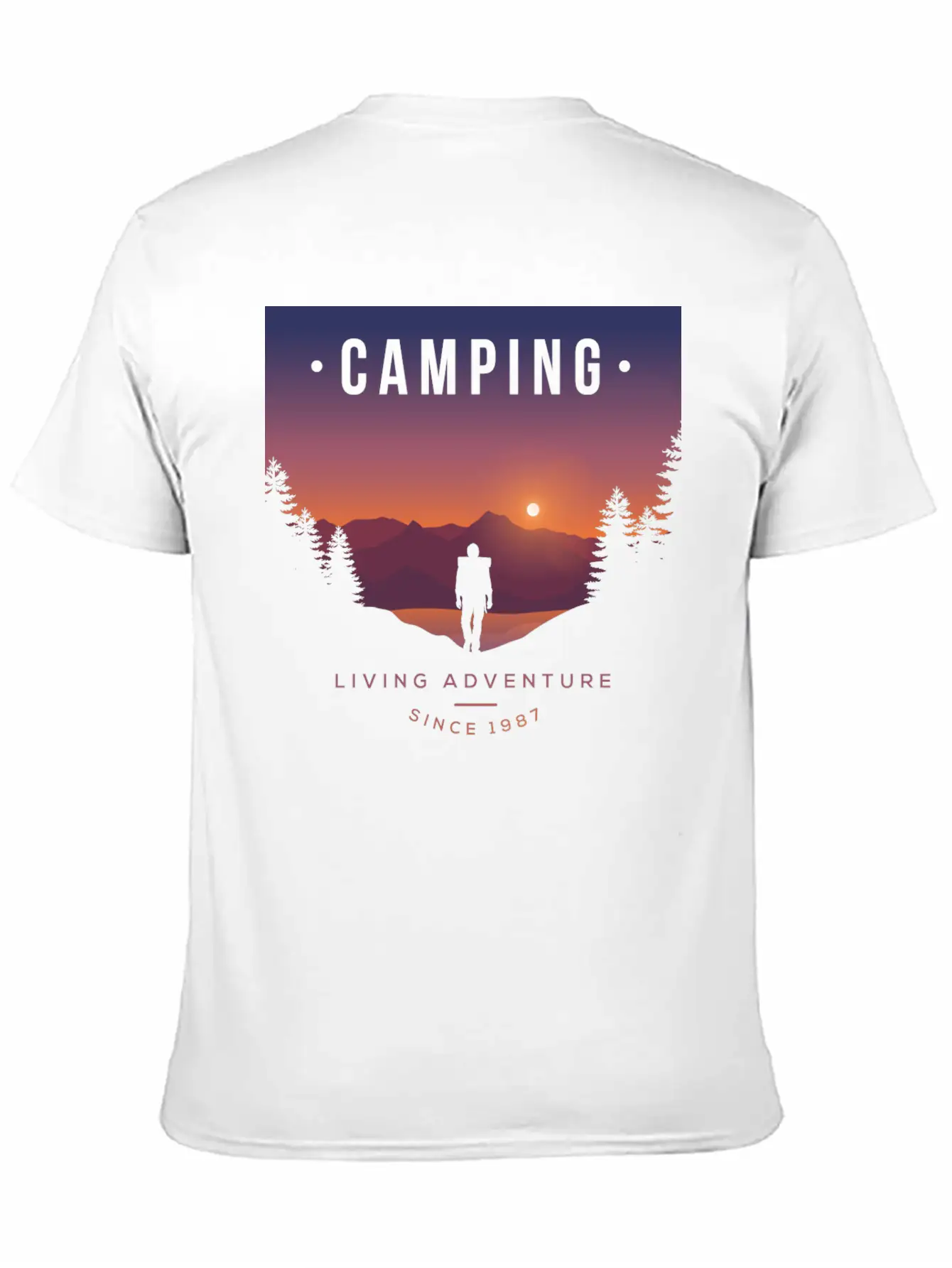 Mountains, Camping, Living Adventure Classic Cotton Tee – Unisex Comfort For Any Season