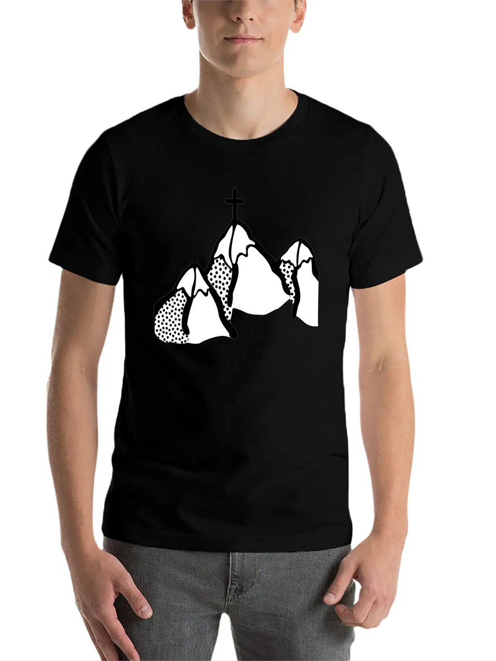 Mountains Lineart Unisex Casual T-Shirt – Clean Design For Daily Comfort