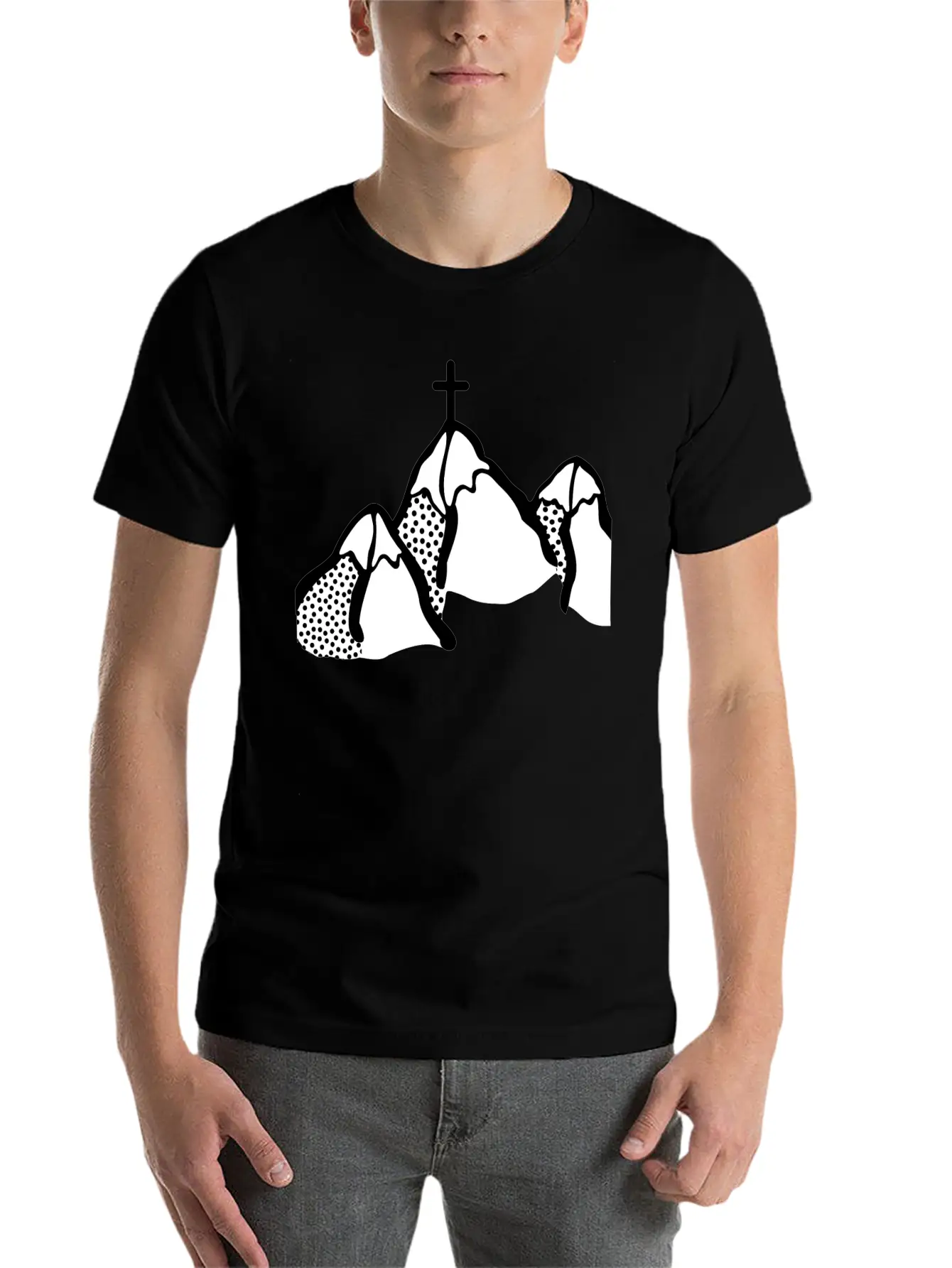 Mountains Lineart Unisex Casual T-Shirt – Clean Design For Daily Comfort
