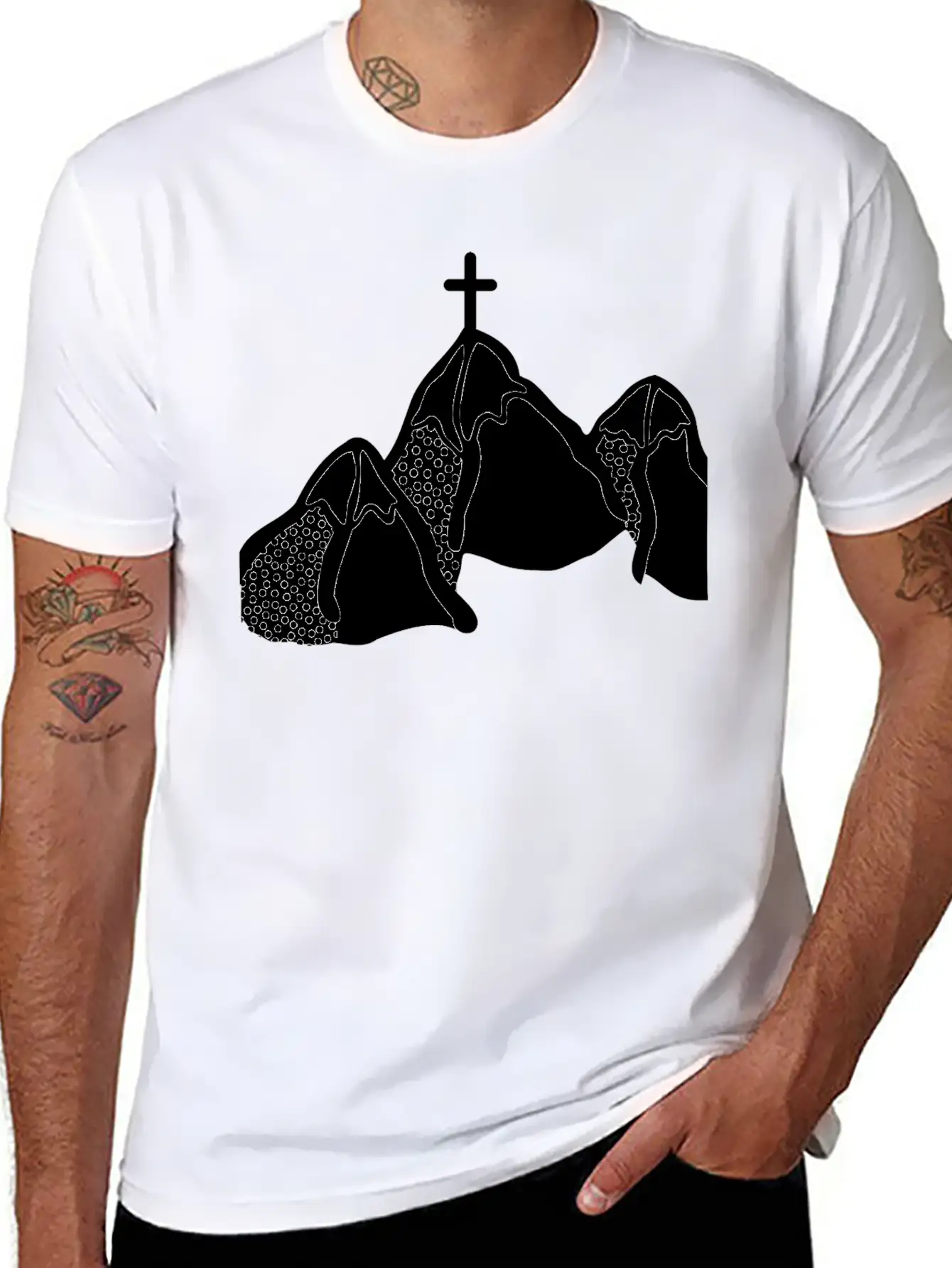 Mountains Lineart Unisex Casual T-Shirt – Clean Design For Daily Comfort