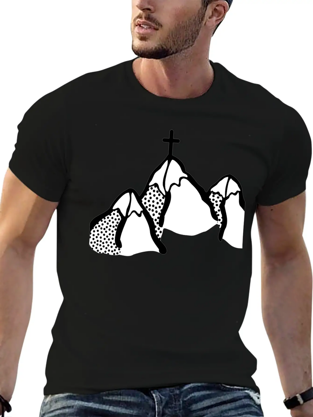 Mountains Lineart Unisex Casual T-Shirt – Clean Design For Daily Comfort