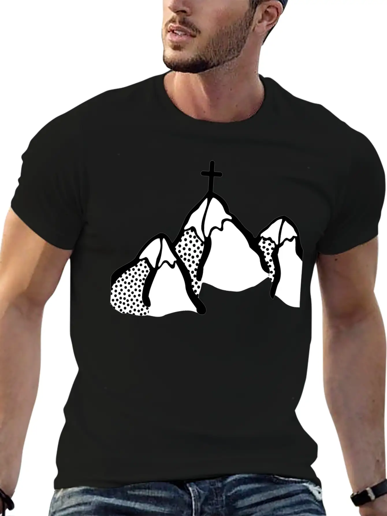 Mountains Lineart Unisex Casual T-Shirt – Clean Design For Daily Comfort