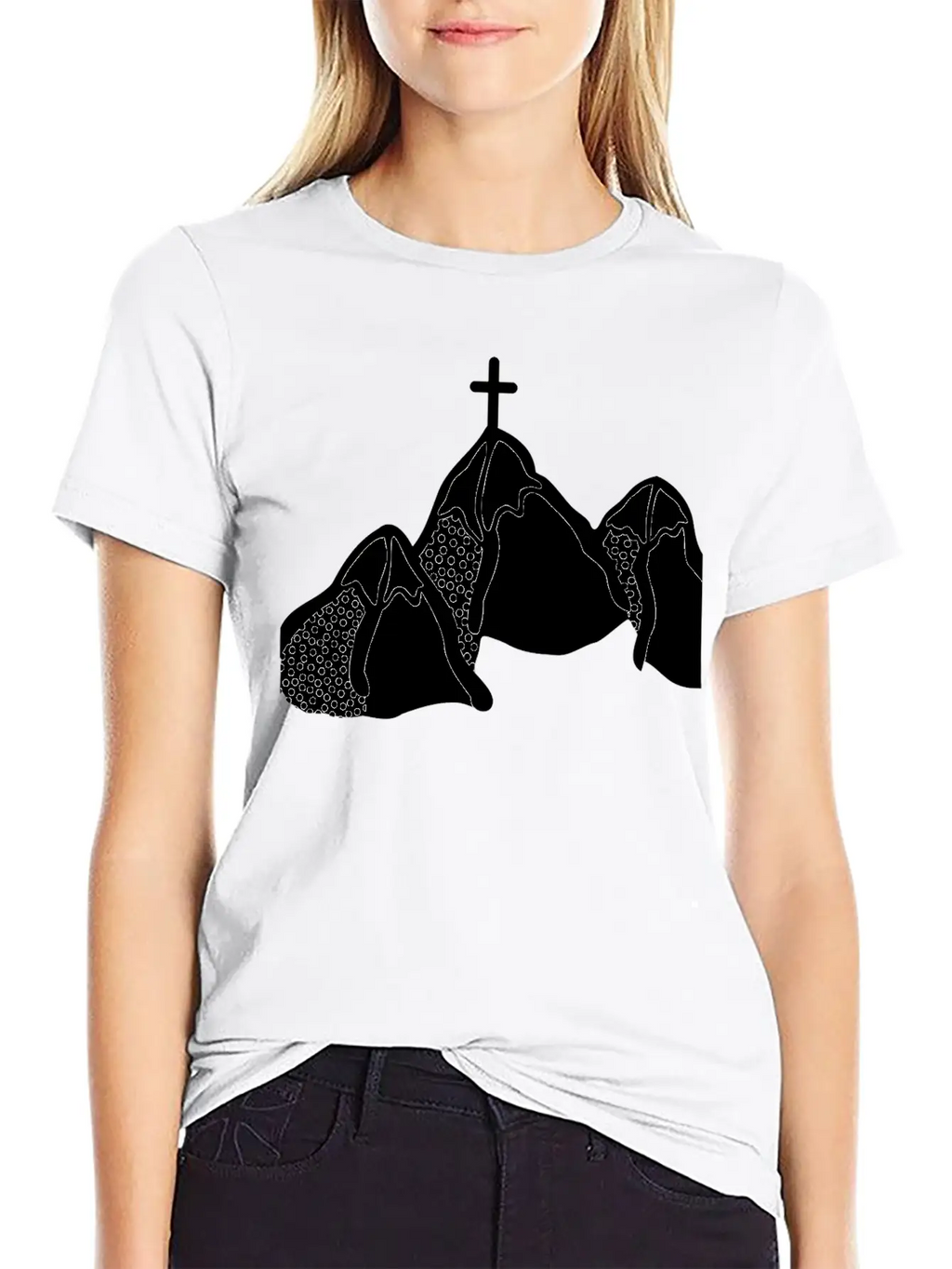 Mountains Lineart Unisex Casual T-Shirt – Clean Design For Daily Comfort