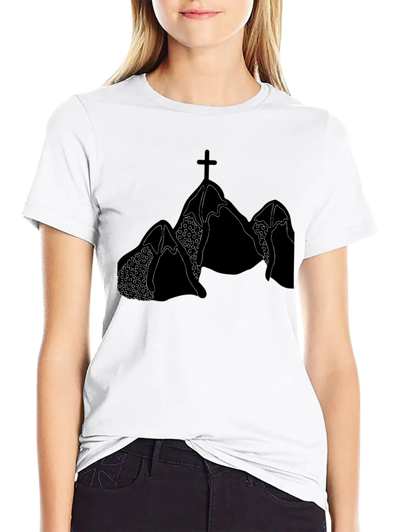 Mountains Lineart Unisex Casual T-Shirt – Clean Design For Daily Comfort