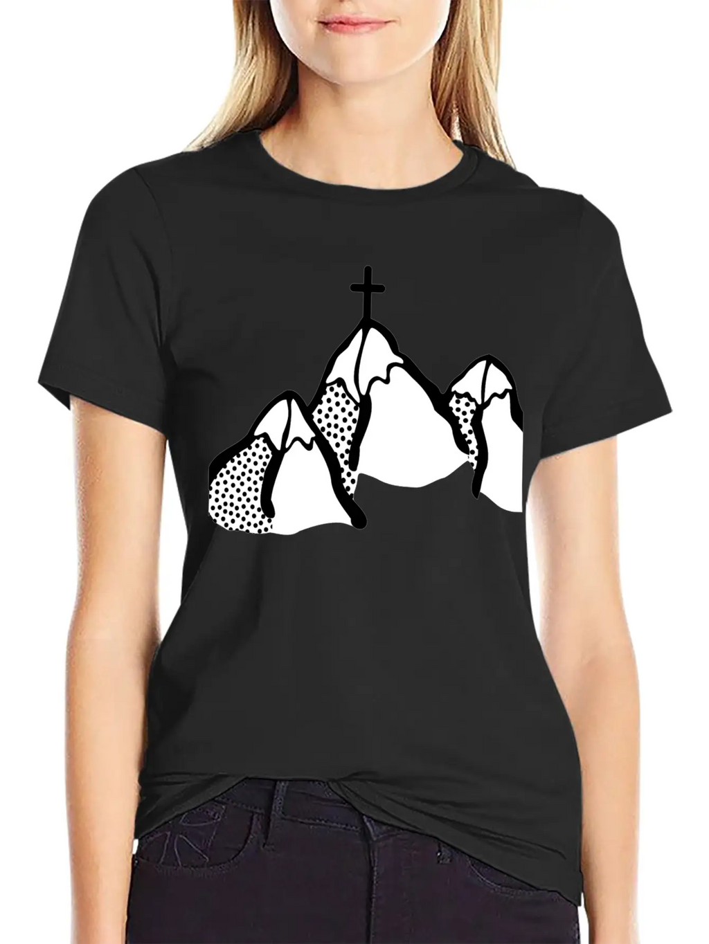 Mountains Lineart Unisex Casual T-Shirt – Clean Design For Daily Comfort