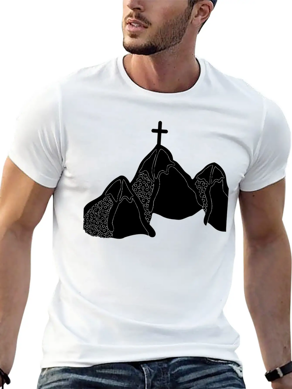 Mountains Lineart Unisex Casual T-Shirt – Clean Design For Daily Comfort
