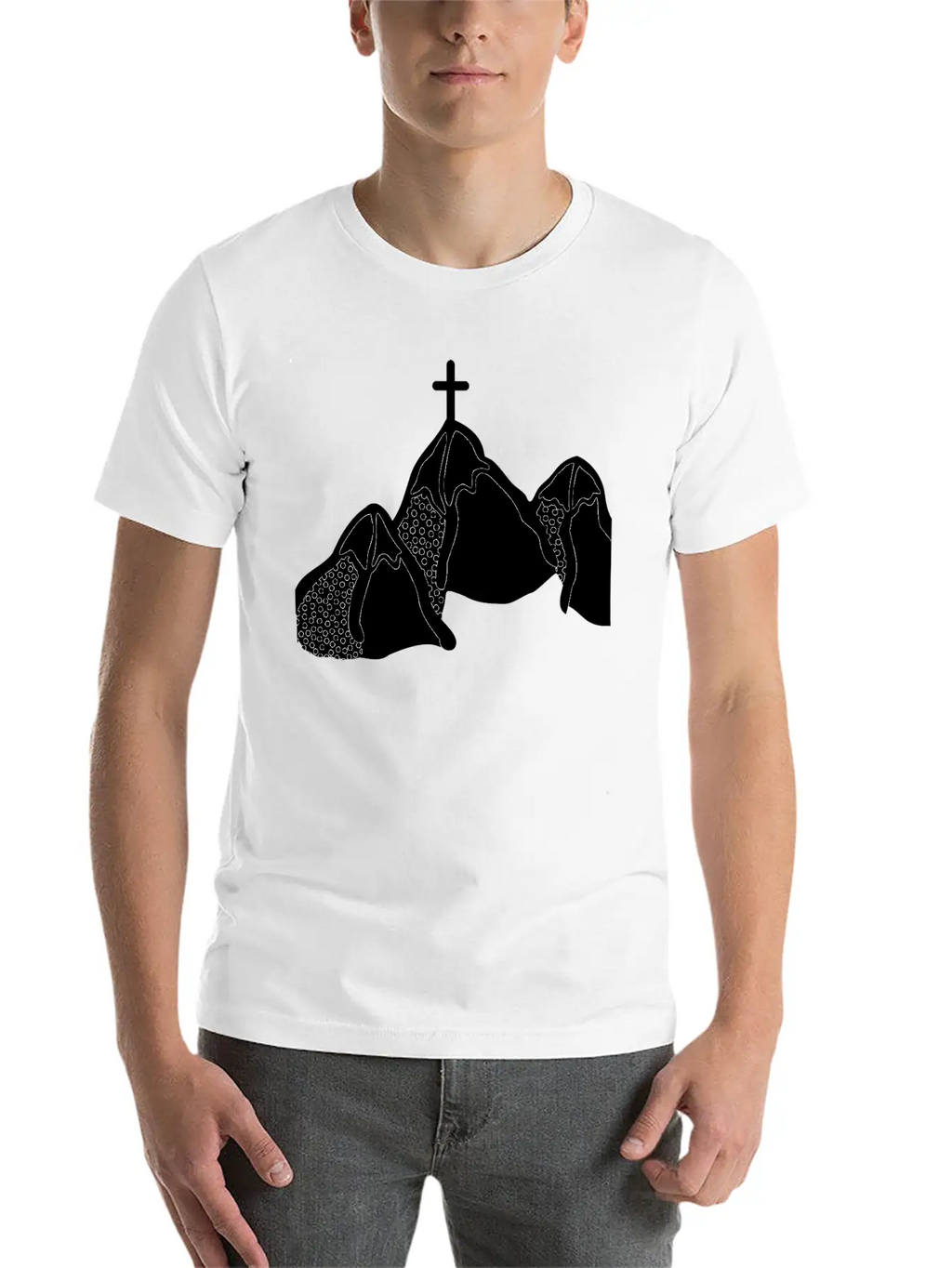 Mountains Lineart Unisex Casual T-Shirt – Clean Design For Daily Comfort
