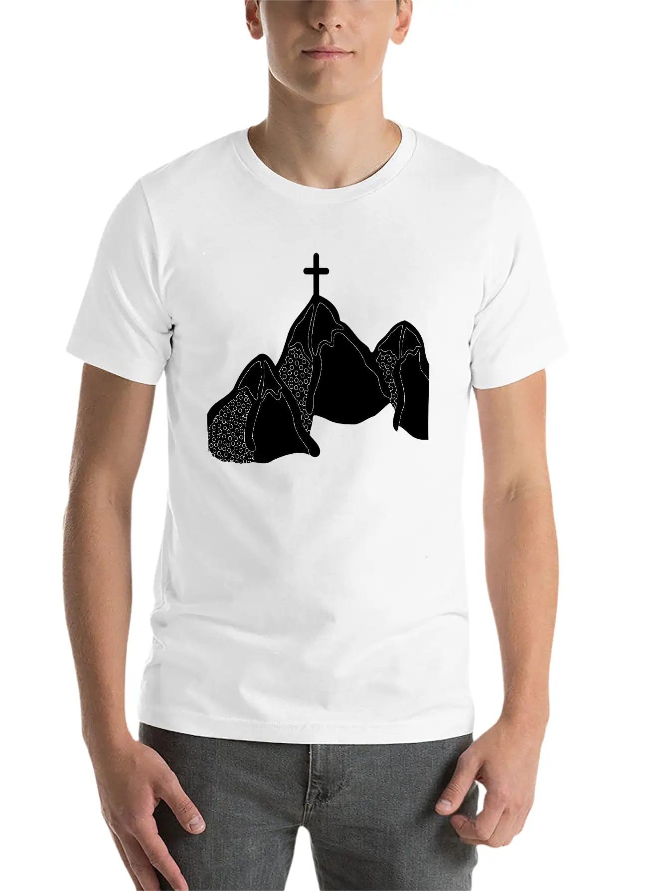 Mountains Lineart Unisex Casual T-Shirt – Clean Design For Daily Comfort