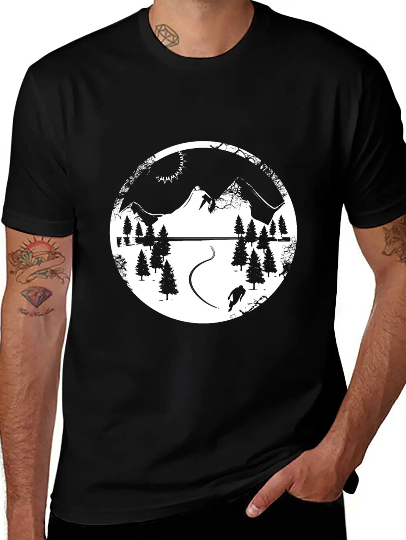 Mountains Shirt - Hiking - Snowy Mountain Breathable Soft Cotton T-Shirt – Timeless Casual Look