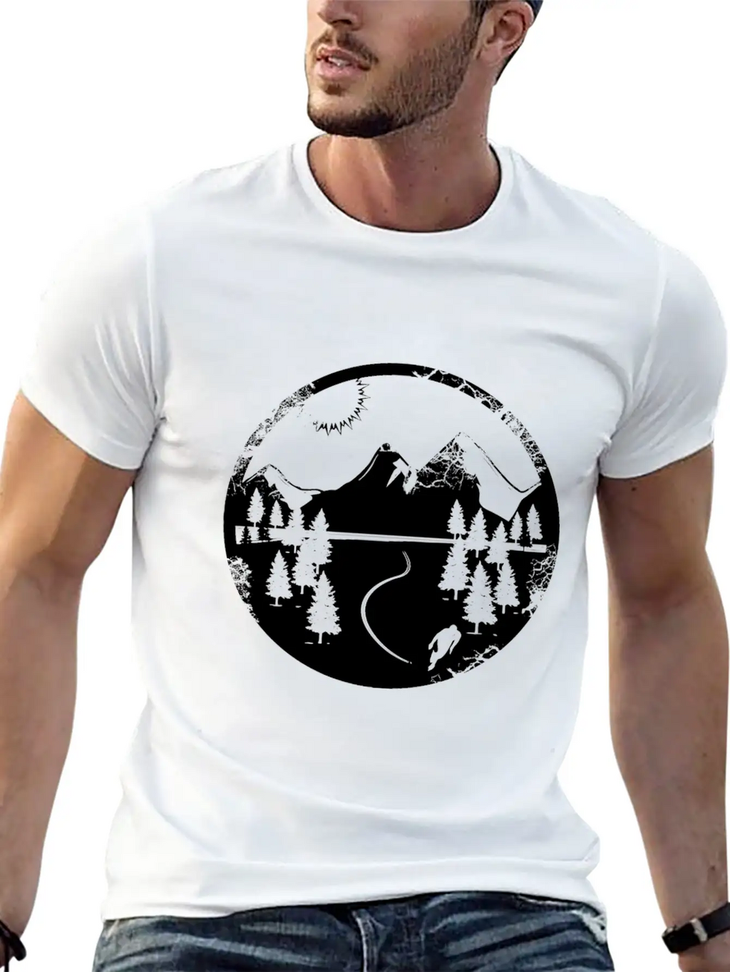 Mountains Shirt - Hiking - Snowy Mountain Breathable Soft Cotton T-Shirt – Timeless Casual Look