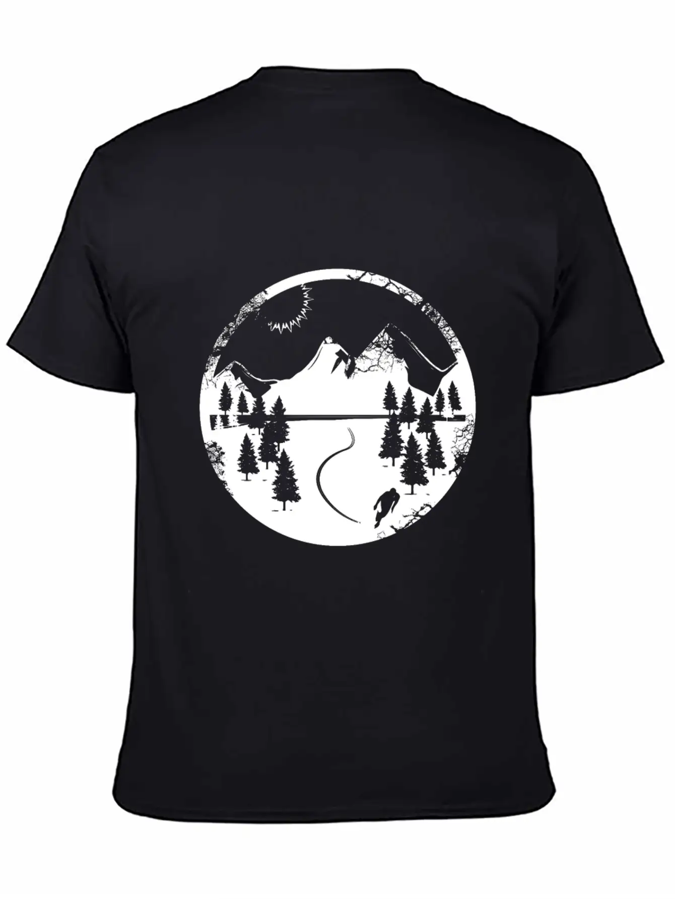Mountains Shirt - Hiking - Snowy Mountain Breathable Soft Cotton T-Shirt – Timeless Casual Look