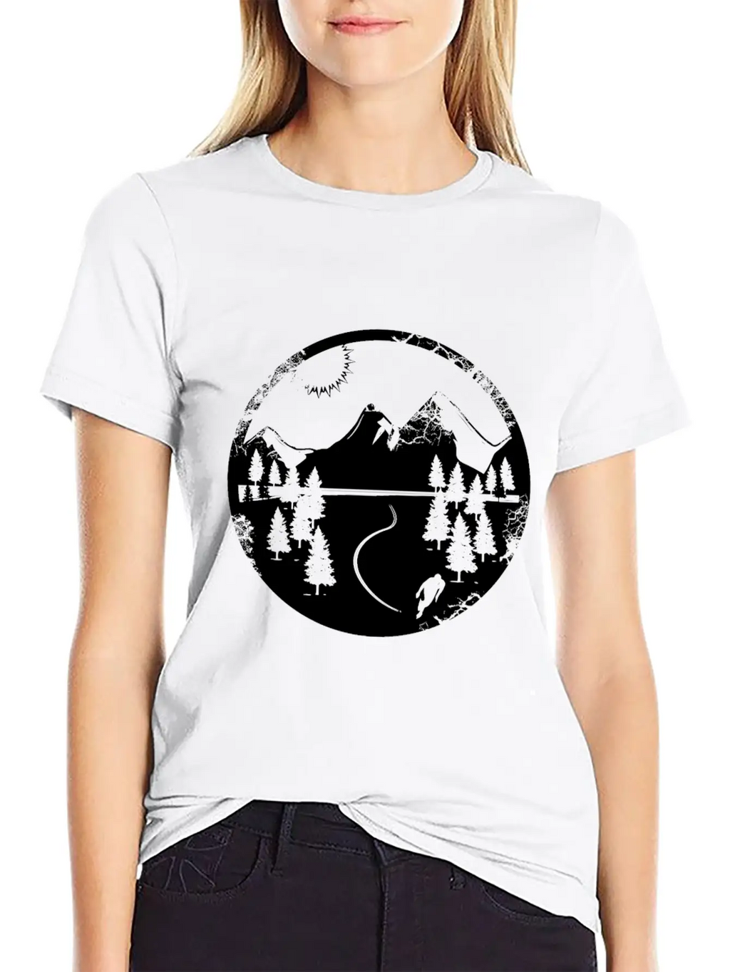 Mountains Shirt - Hiking - Snowy Mountain Breathable Soft Cotton T-Shirt – Timeless Casual Look