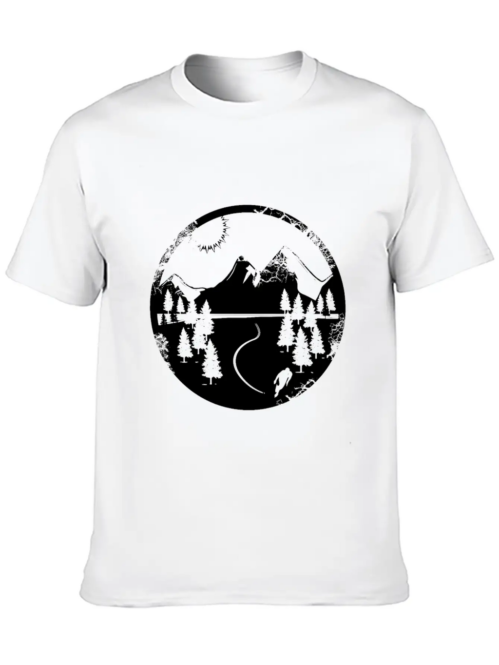Mountains Shirt - Hiking - Snowy Mountain Breathable Soft Cotton T-Shirt – Timeless Casual Look