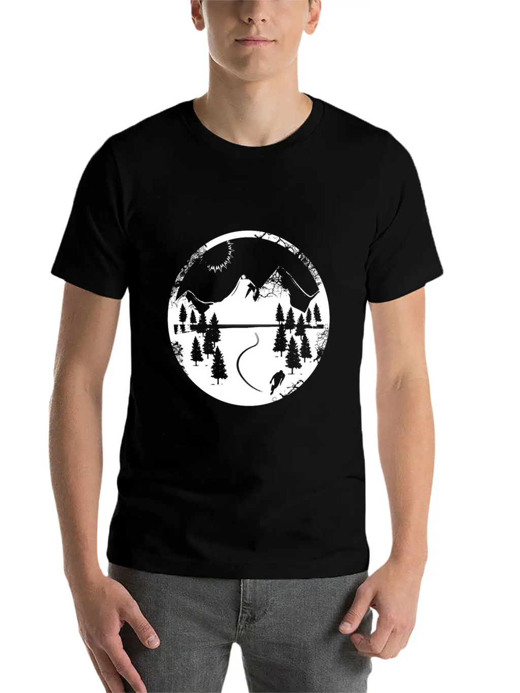 Mountains Shirt - Hiking - Snowy Mountain Breathable Soft Cotton T-Shirt – Timeless Casual Look