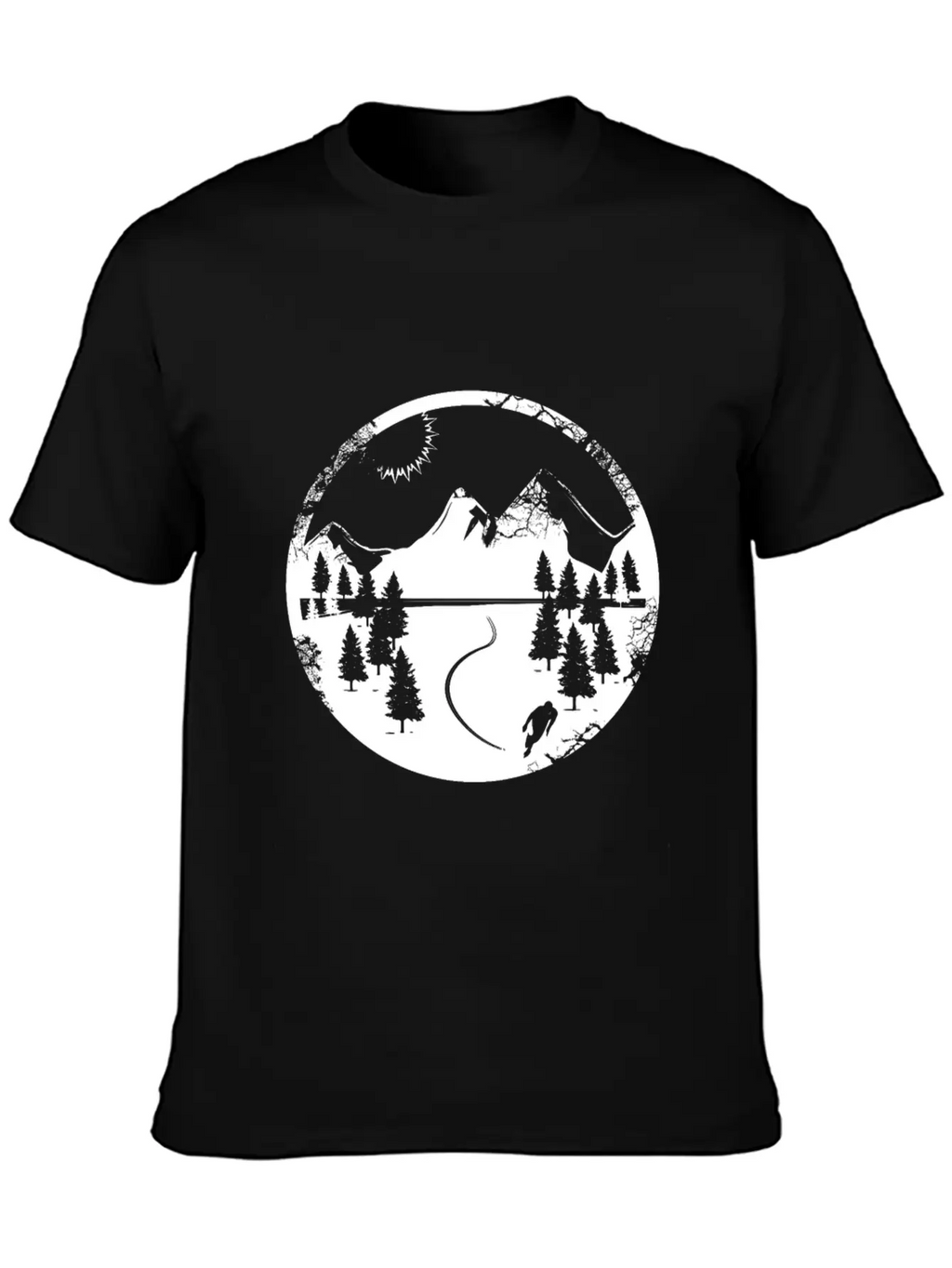 Mountains Shirt - Hiking - Snowy Mountain Breathable Soft Cotton T-Shirt – Timeless Casual Look