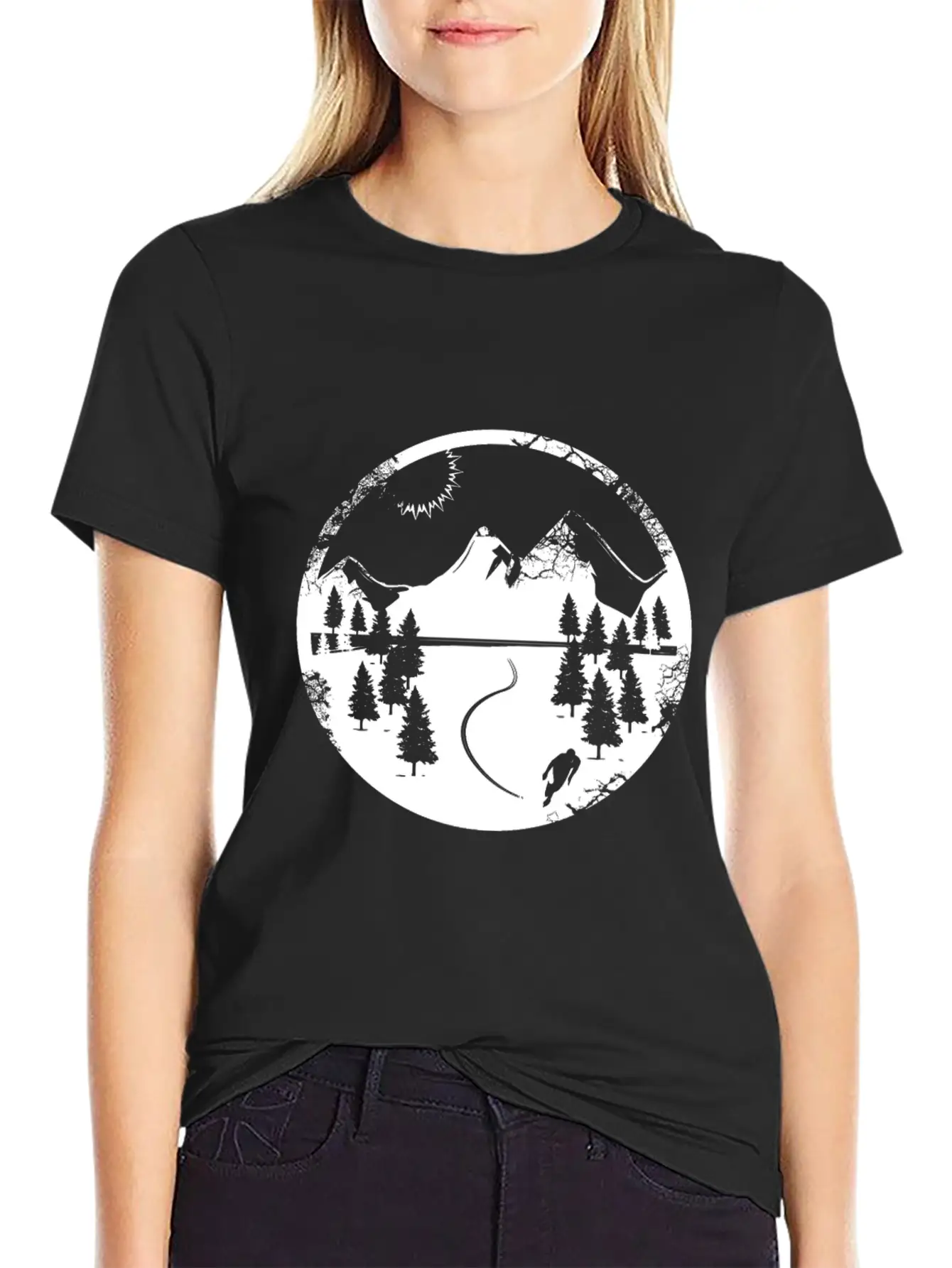 Mountains Shirt - Hiking - Snowy Mountain Breathable Soft Cotton T-Shirt – Timeless Casual Look