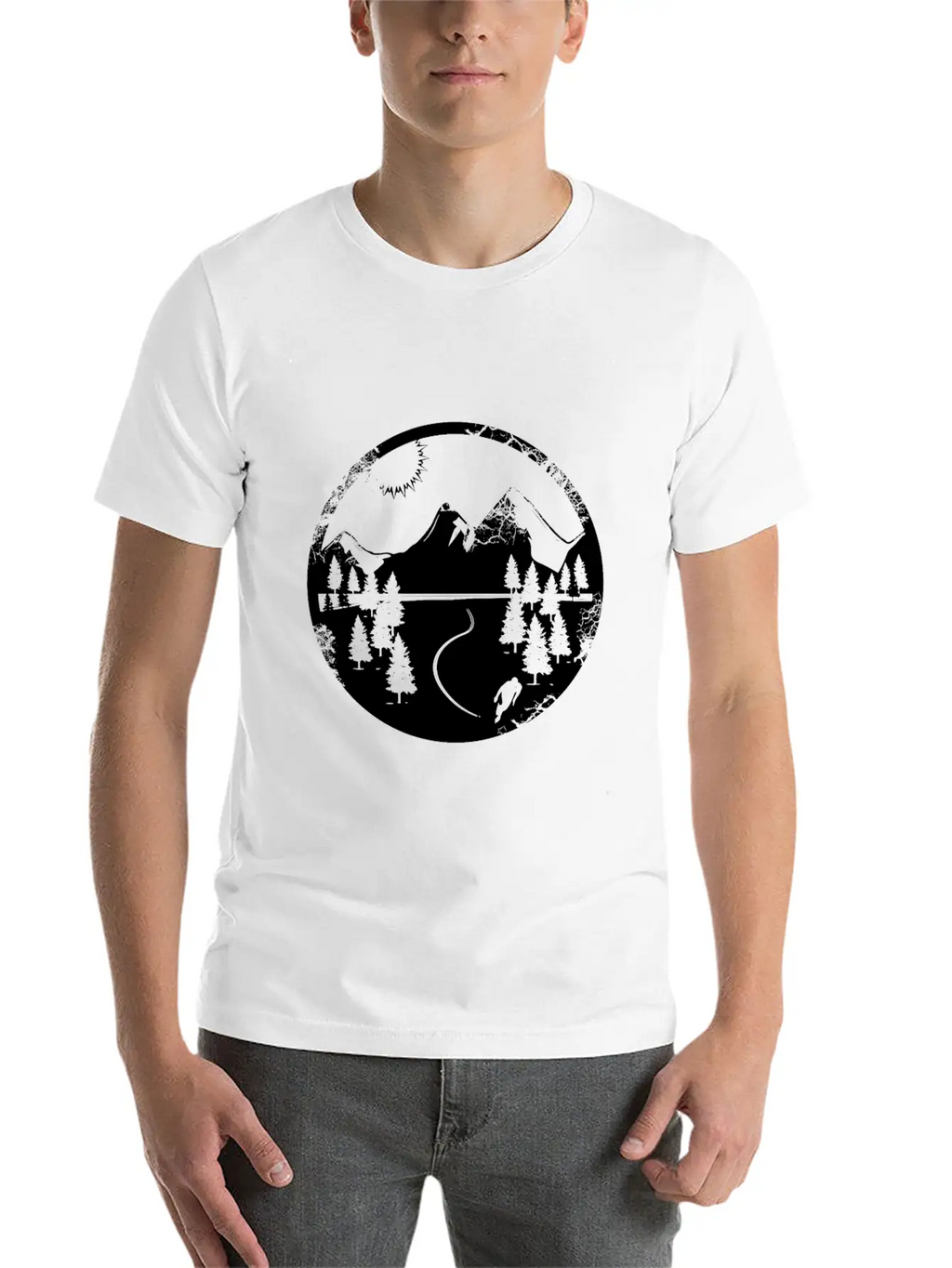 Mountains Shirt - Hiking - Snowy Mountain Breathable Soft Cotton T-Shirt – Timeless Casual Look