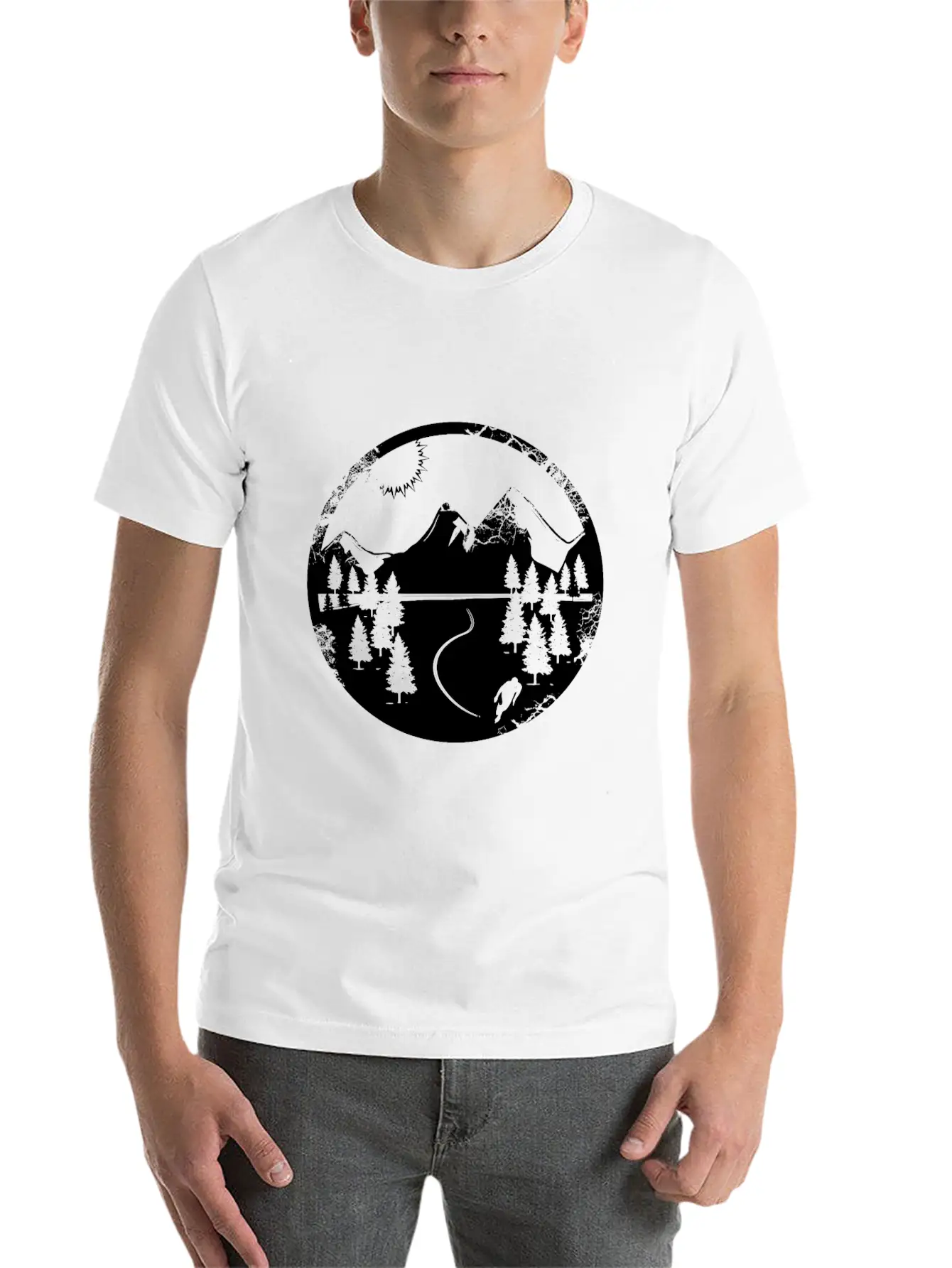 Mountains Shirt - Hiking - Snowy Mountain Breathable Soft Cotton T-Shirt – Timeless Casual Look