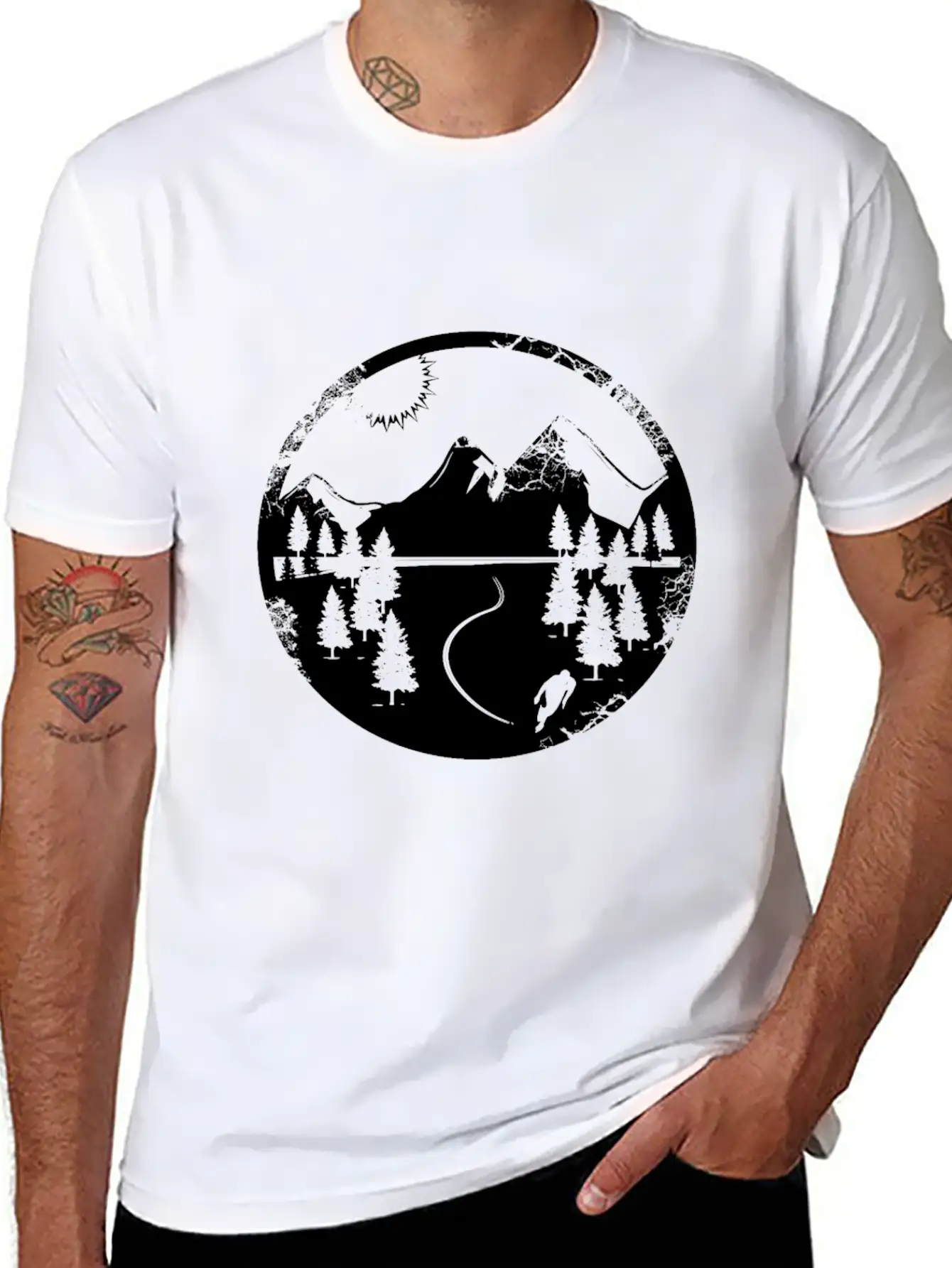 Mountains Shirt - Hiking - Snowy Mountain Breathable Soft Cotton T-Shirt – Timeless Casual Look