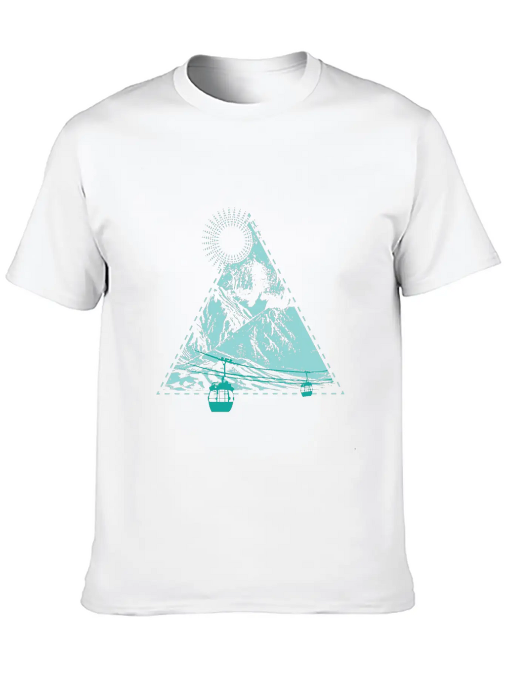 Mountains Sun Gondola Ski Nature Triangle Free Gif Classic Cotton Tee – Unisex Comfort For Any Season