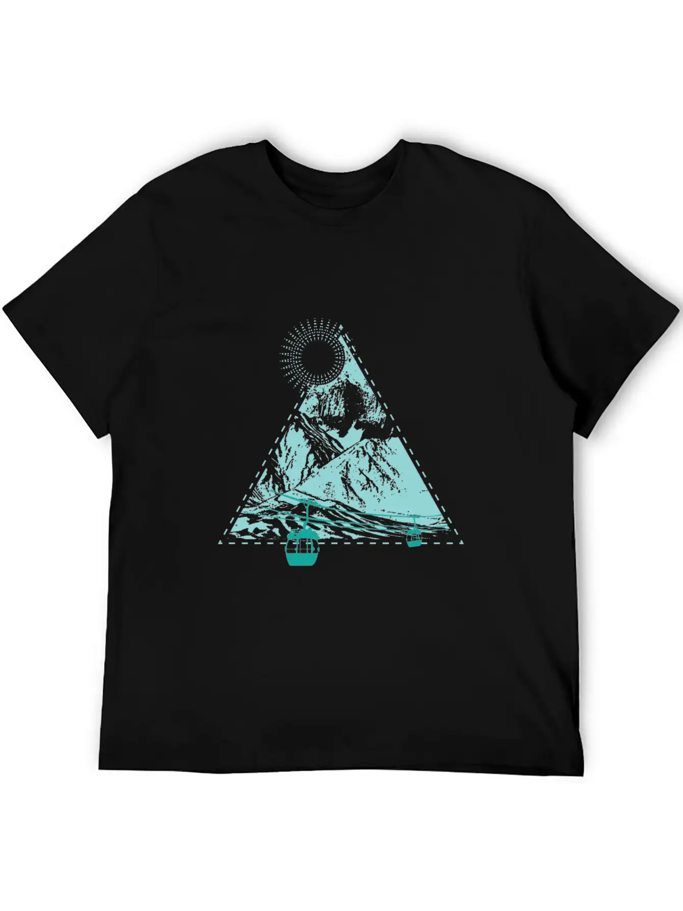 Mountains Sun Gondola Ski Nature Triangle Free Gif Classic Cotton Tee – Unisex Comfort For Any Season
