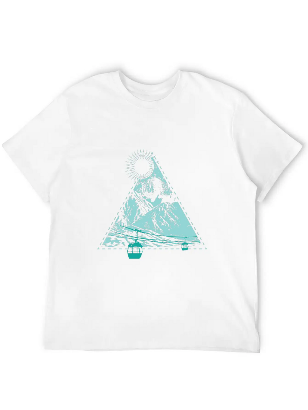 Mountains Sun Gondola Ski Nature Triangle Free Gif Classic Cotton Tee – Unisex Comfort For Any Season