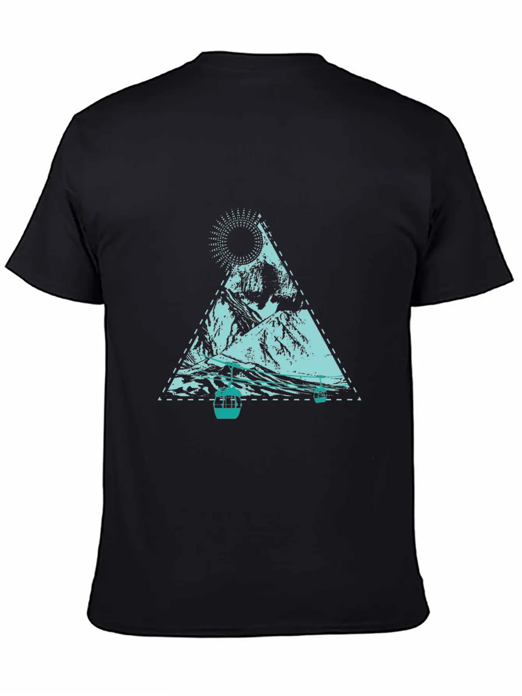 Mountains Sun Gondola Ski Nature Triangle Free Gif Classic Cotton Tee – Unisex Comfort For Any Season