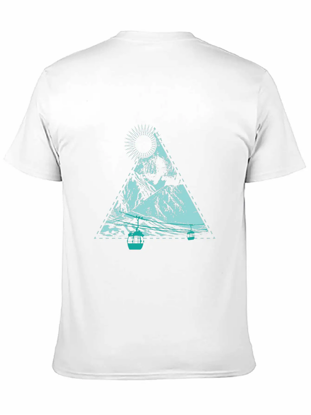 Mountains Sun Gondola Ski Nature Triangle Free Gif Classic Cotton Tee – Unisex Comfort For Any Season