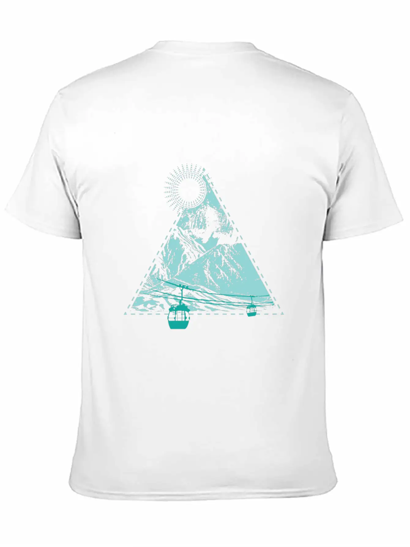 Mountains Sun Gondola Ski Nature Triangle Free Gif Classic Cotton Tee – Unisex Comfort For Any Season