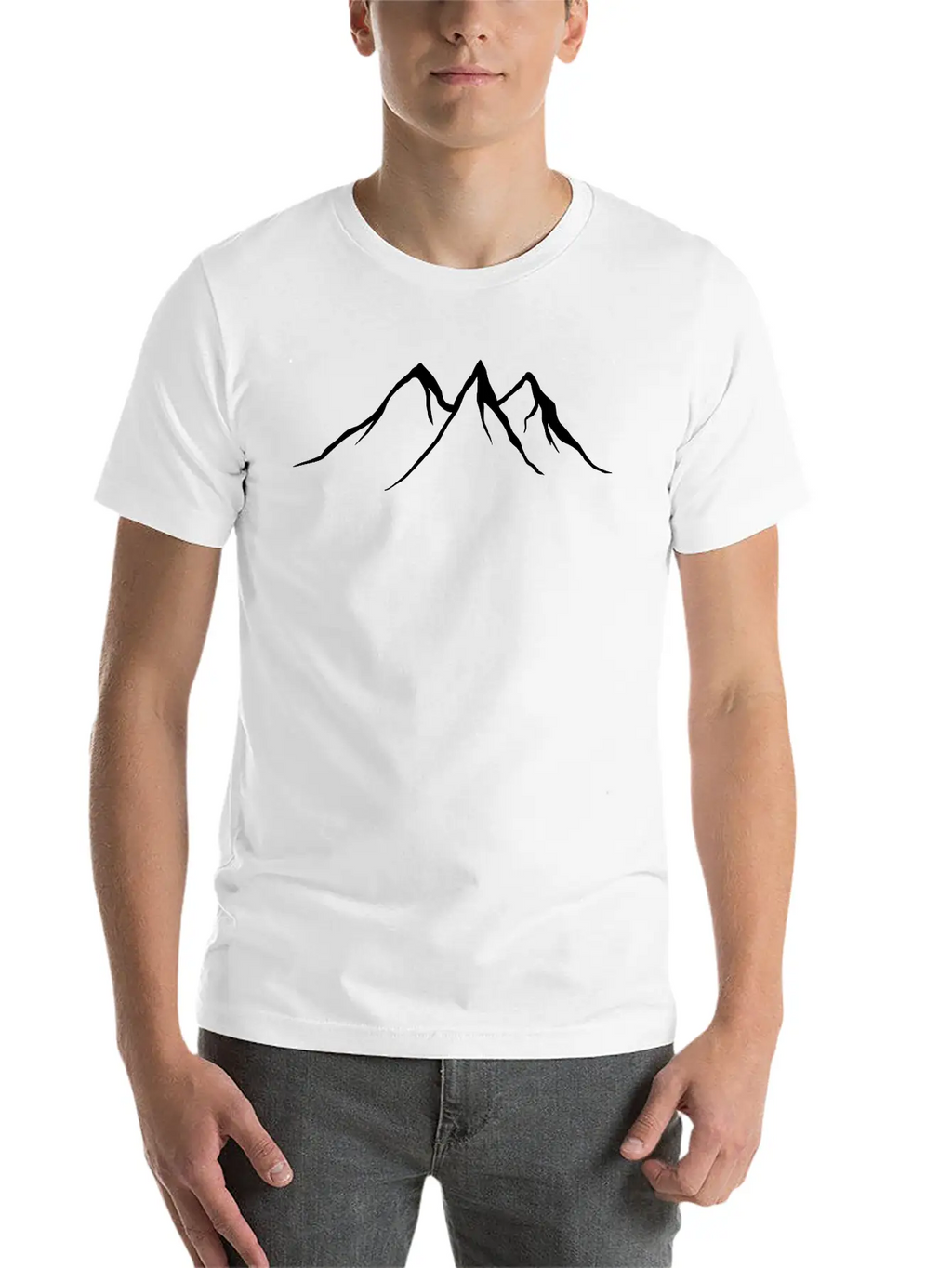 Mountains, Wildlife, Nature, Outdoor, Icons, Gold Unisex Casual T-Shirt – Clean Design For Daily Comfort