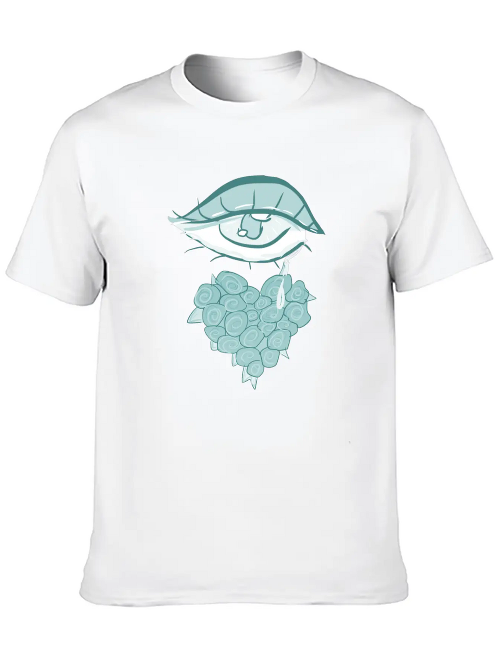 Mourning Flowers Tears Roses Heart Eye Essential Cotton Tee For Daily Outfits – Unisex Style