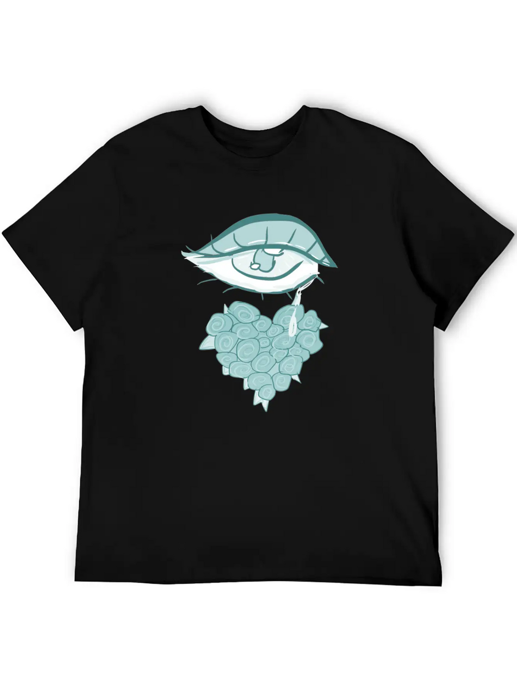 Mourning Flowers Tears Roses Heart Eye Essential Cotton Tee For Daily Outfits – Unisex Style