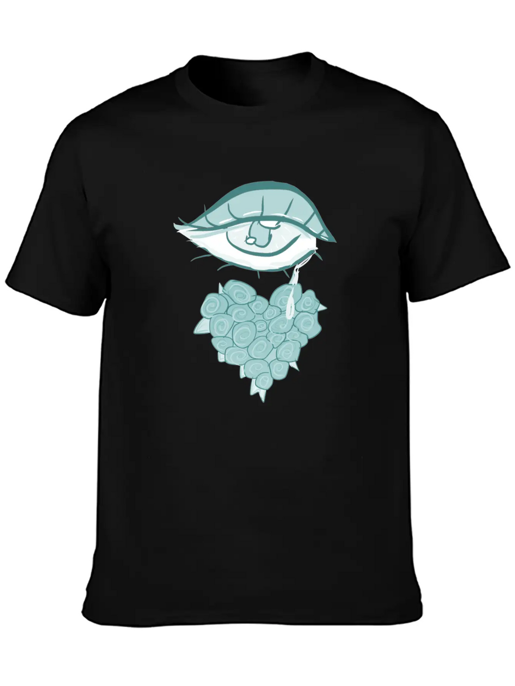 Mourning Flowers Tears Roses Heart Eye Essential Cotton Tee For Daily Outfits – Unisex Style