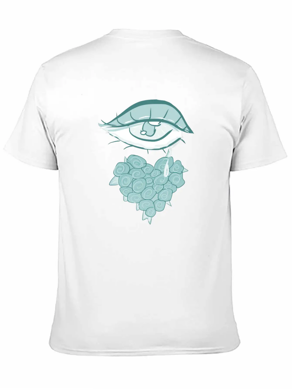 Mourning Flowers Tears Roses Heart Eye Essential Cotton Tee For Daily Outfits – Unisex Style