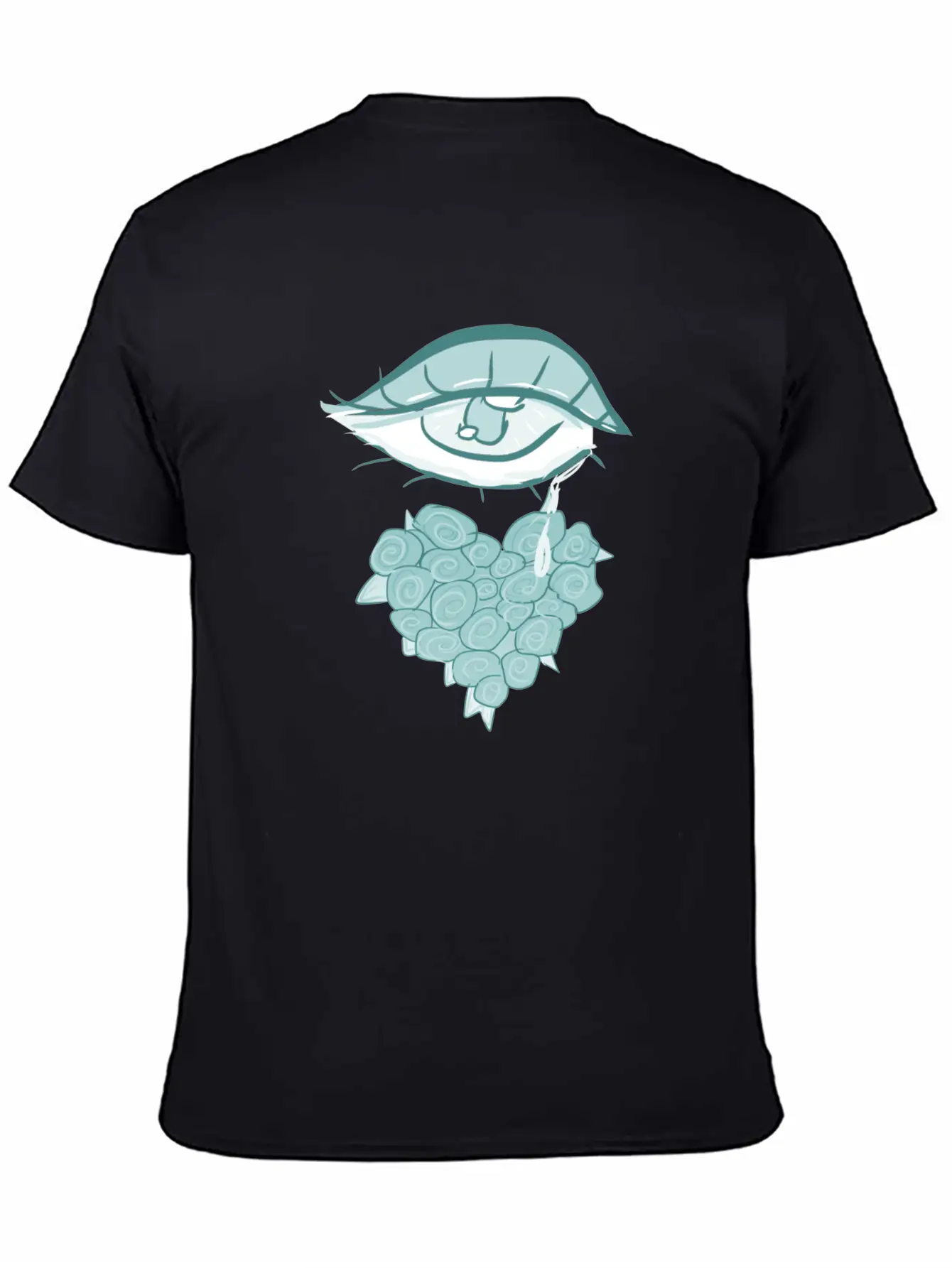 Mourning Flowers Tears Roses Heart Eye Essential Cotton Tee For Daily Outfits – Unisex Style