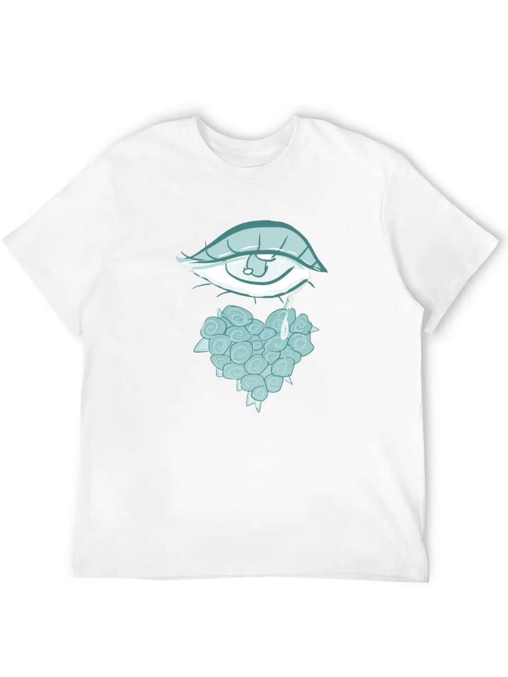 Mourning Flowers Tears Roses Heart Eye Essential Cotton Tee For Daily Outfits – Unisex Style